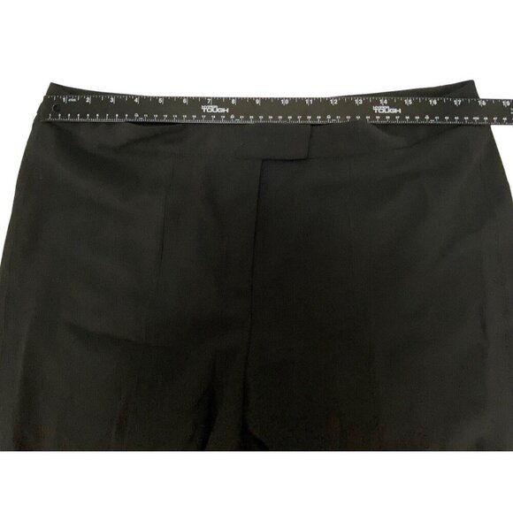 NANETTE LEPORE Women Ankle Ruffle Hem Pants Size 14 Black Business Stylish 80-4 - Picture 4 of 12